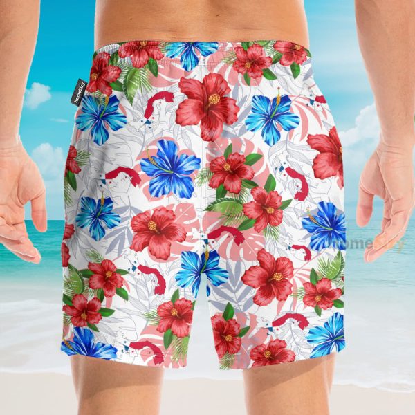 Custom Name Panama Tropical Flowers Pattern Personalized Hawaiian Shirt & Beach Shorts