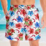 Custom Name Panama Tropical Flowers Pattern Personalized Hawaiian Shirt & Beach Shorts