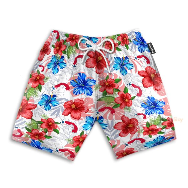 Custom Name Panama Tropical Flowers Pattern Personalized Hawaiian Shirt & Beach Shorts