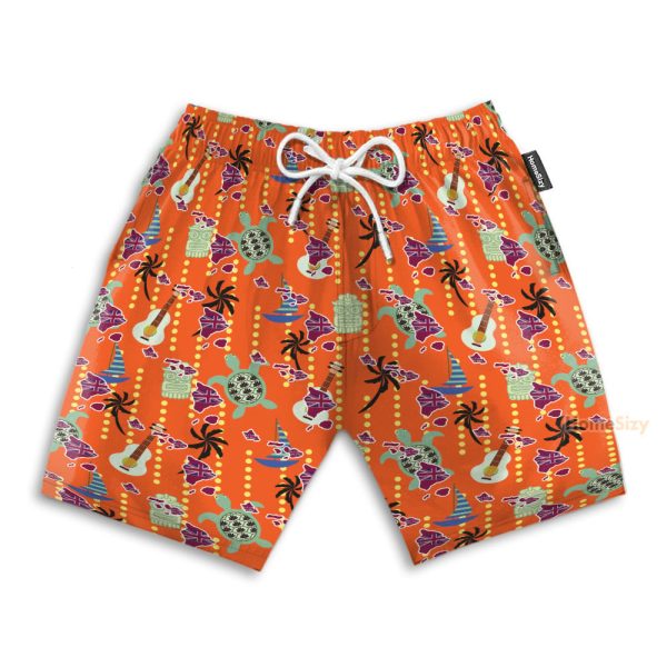 Tiki Tiki Turrtle And Ukulele Summer Hawaiian Shirt & Beach Shorts
