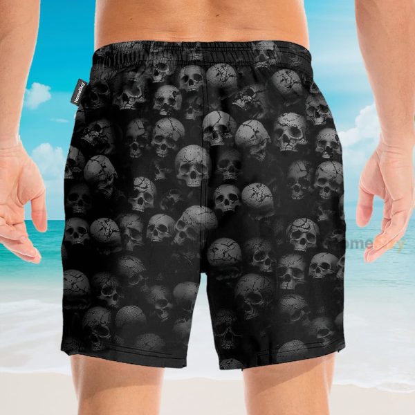 Skull Men'S Button'S Up Shirts Hawaiian Shirt & Beach Shorts