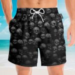 Skull Men'S Button'S Up Shirts Hawaiian Shirt & Beach Shorts