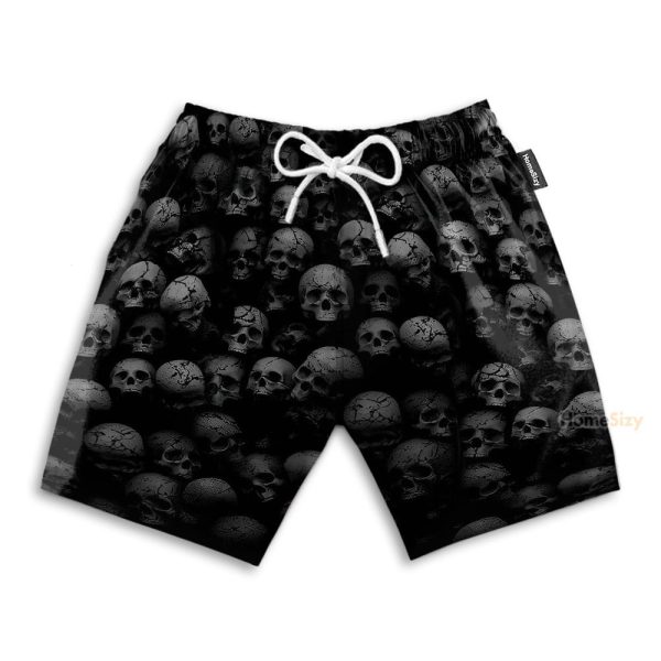 Skull Men'S Button'S Up Shirts Hawaiian Shirt & Beach Shorts