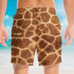 Giraffe Cosplay Costume Funny Button'S Up Shirts Hawaiian Shirt & Beach Shorts
