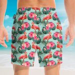 Flamingo Beautiful Floral Hawaiian Shirt & Beach Shorts