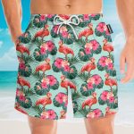Flamingo Beautiful Floral Hawaiian Shirt & Beach Shorts