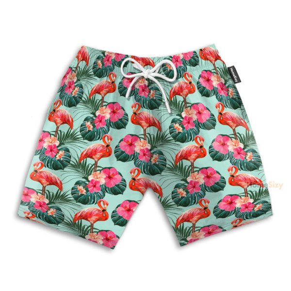 Flamingo Beautiful Floral Hawaiian Shirt & Beach Shorts