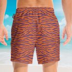 Clemson Tiger Stripe Cosplay Costume Hawaiian Shirt & Beach Shorts