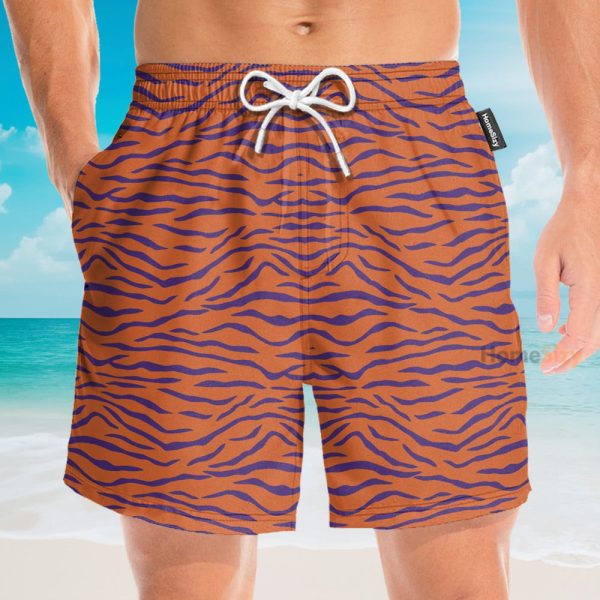 Clemson Tiger Stripe Cosplay Costume Hawaiian Shirt & Beach Shorts