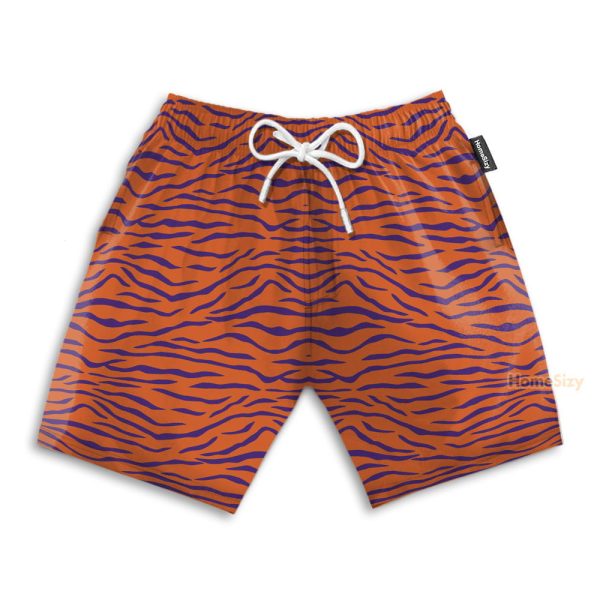 Clemson Tiger Stripe Cosplay Costume Hawaiian Shirt & Beach Shorts