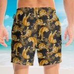 Tiger Fancy Black Japanese Style Hawaiian Shirt & Beach Shorts