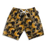 Tiger Fancy Black Japanese Style Hawaiian Shirt & Beach Shorts