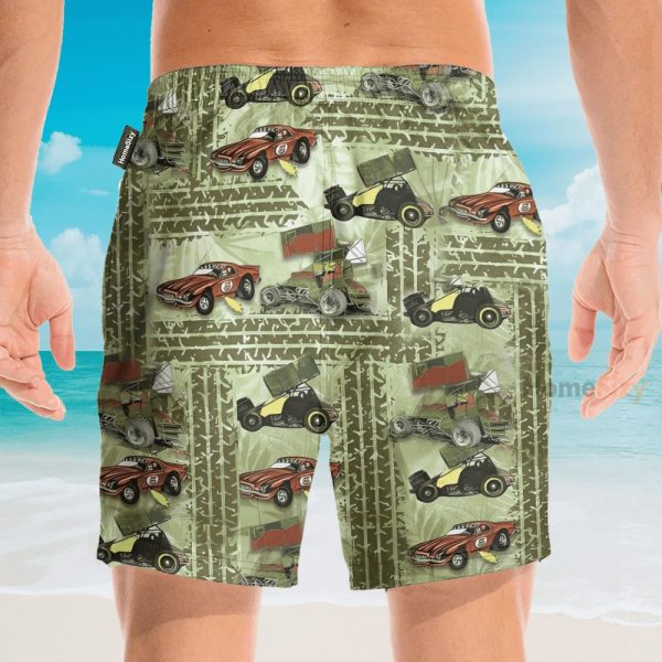 Dirt Track Racing Men'S Button'S Up Shirts Hawaiian Shirt & Beach Shorts