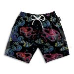 Happy Octopus Men'S Button'S Up Shirts Hawaiian Shirt & Beach Shorts
