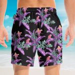 Tom Selleck Magnum Pi Movie Jungle Bird Black Cosplay Costume Hawaiian Shirt & Beach Shorts