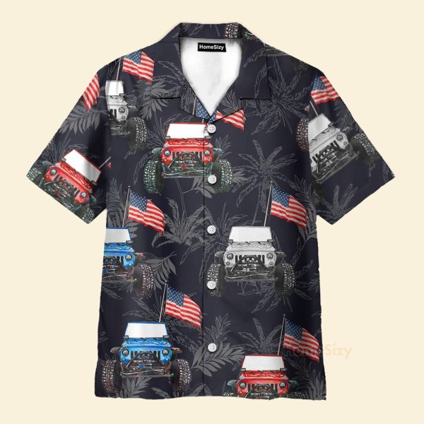 Jeep Flag Independence Day Hawaiian Shirt