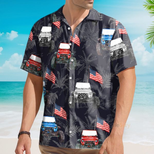 Jeep Flag Independence Day Hawaiian Shirt