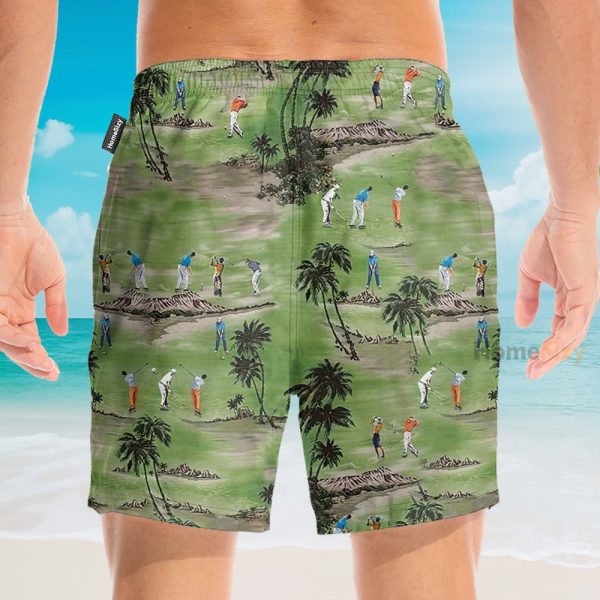 Playing Golf, Palm Tree Golf Club Hawaiian Shirt & Beach Shorts
