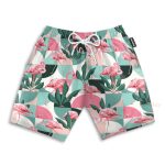 Pink Flamingo Men'S Button'S Up Shirts Hawaiian Shirt & Beach Shorts