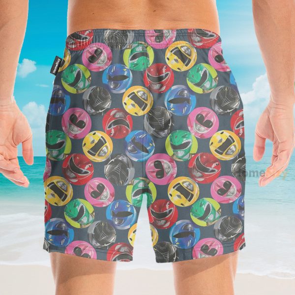 Mighty Morphin Power Rangers Movie Helmet Hawaiian Shirt & Beach Shorts