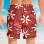 Elvis Presley Red Summer Cosplay Costume Hawaiian Shirt & Beach Shorts
