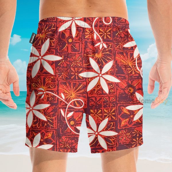 Elvis Presley Red Summer Cosplay Costume Hawaiian Shirt & Beach Shorts