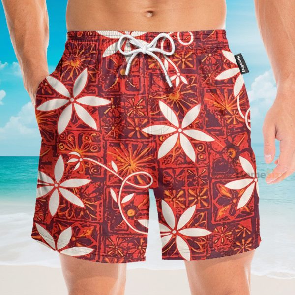 Elvis Presley Red Summer Cosplay Costume Hawaiian Shirt & Beach Shorts