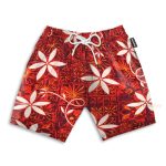 Elvis Presley Red Summer Cosplay Costume Hawaiian Shirt & Beach Shorts