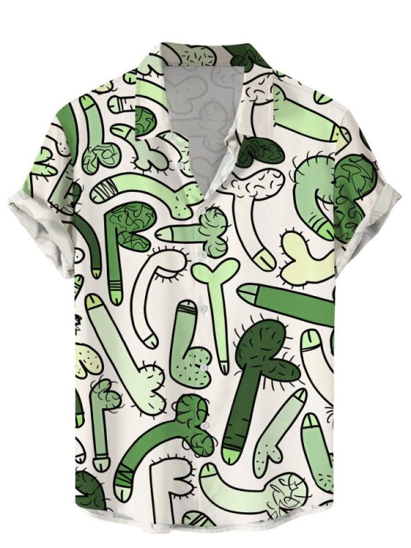 Colored-In Cock Doodles Funny Men Shirt Hawaiian Shirt