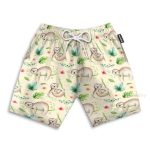 Sloth Leaf Pattern Tropical Hawaiian Shirt & Beach Shorts
