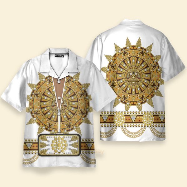 Elvis Presley Sun Dial Cosplay Costume Hawaiian Shirt