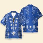 Elvis Presley Owl Blue Cosplay Costume Hawaiian Shirt