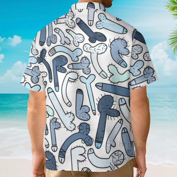 Colored-In Cock Doodles Funny Men Shirt Hawaiian Shirt