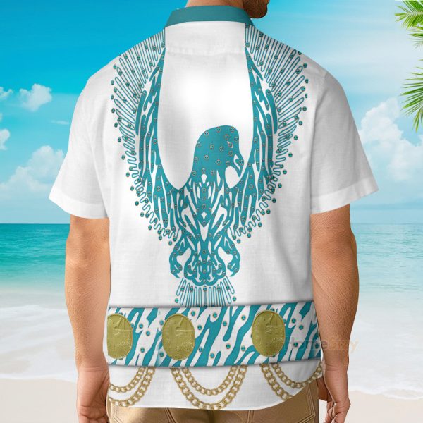 Elvis Presley Turquoise Phoenix Cosplay Costume Hawaiian Shirt