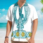 Elvis Presley Turquoise Phoenix Cosplay Costume Hawaiian Shirt
