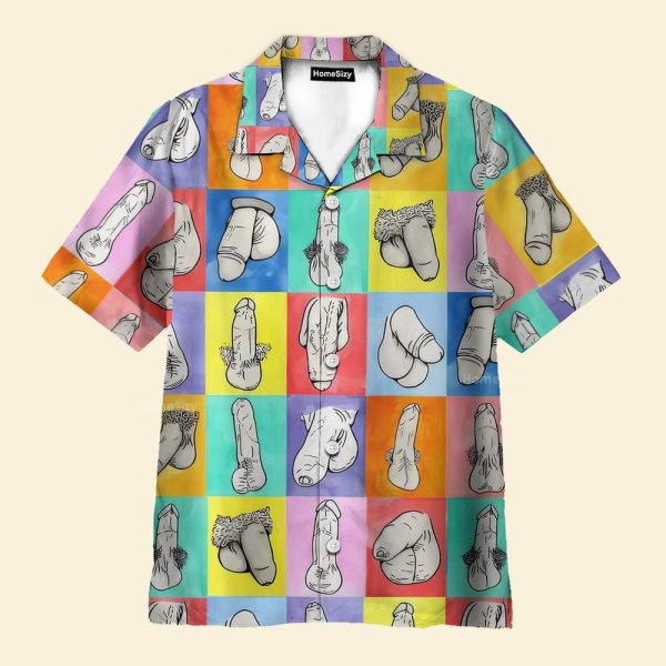 Colorblock Cocks Hawaiian Shirt Qt4092001