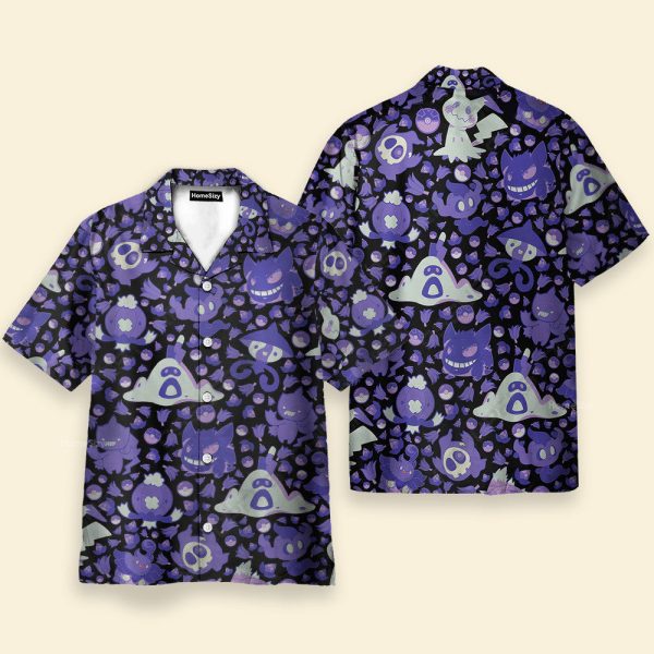 Ghost Purple Pomo Seamless Pattern Hawaiian Shirt Qt4120403