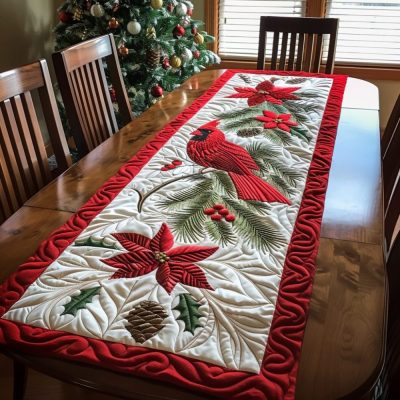 Cardinal Crest Quilted Table Runner