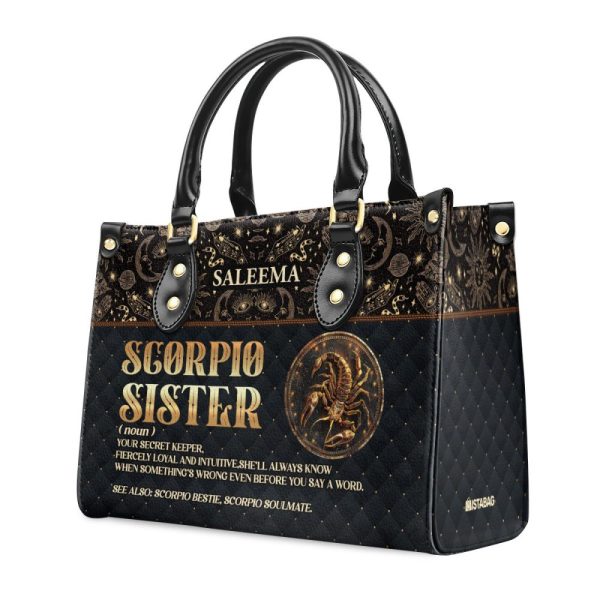 Sister Zodiac Sign - Personalized Leather Handbag Sblhblm2071M