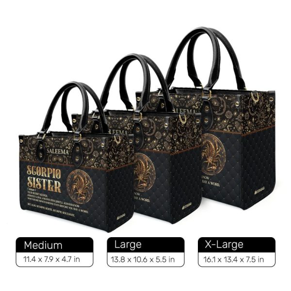 Sister Zodiac Sign - Personalized Leather Handbag Sblhblm2071M