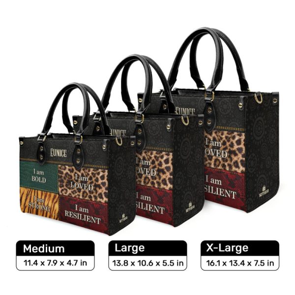 I Am Bold, Loved, Strong, Resilient - Personalized Leather Handbag Stb49A