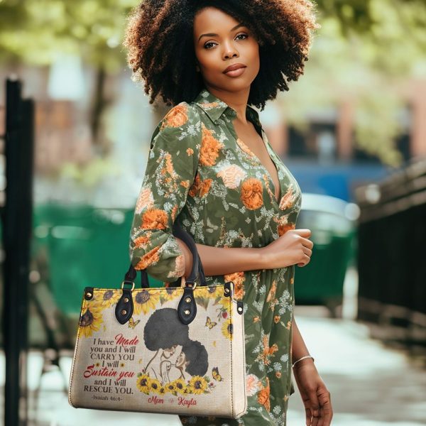 Isaiah 46:4 - Personalized Leather Handbag Mb35