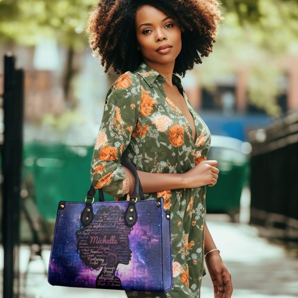 Afro Queen - Galaxy Personalized Leather Handbag Sb47