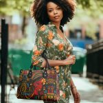 The Black Origin - Personalized Leather Handbag With Unique Texture Stb18B