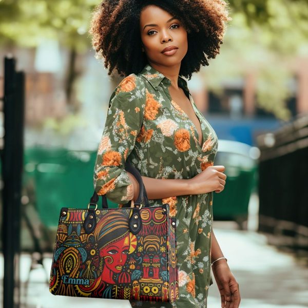 The Black Origin - Personalized Leather Handbag With Unique Texture Stb18B