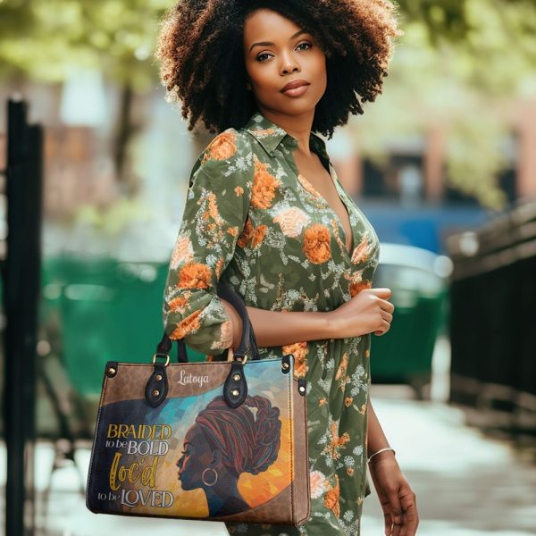 Braided To Be Bold - Personalized Leather Handbag Stb32