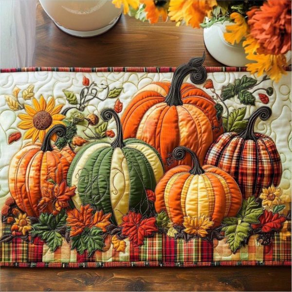 Amber Fall Glow Quilted Table Runner
