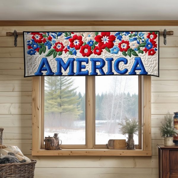 America In Bloom Quilted Valance