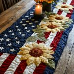 American Bloom Quilted Table Runner