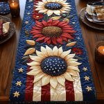 Americana Flower Quilted Table Runner